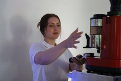 Melanie im Einsatz als Barista in Karlsruhe, Firmenevent