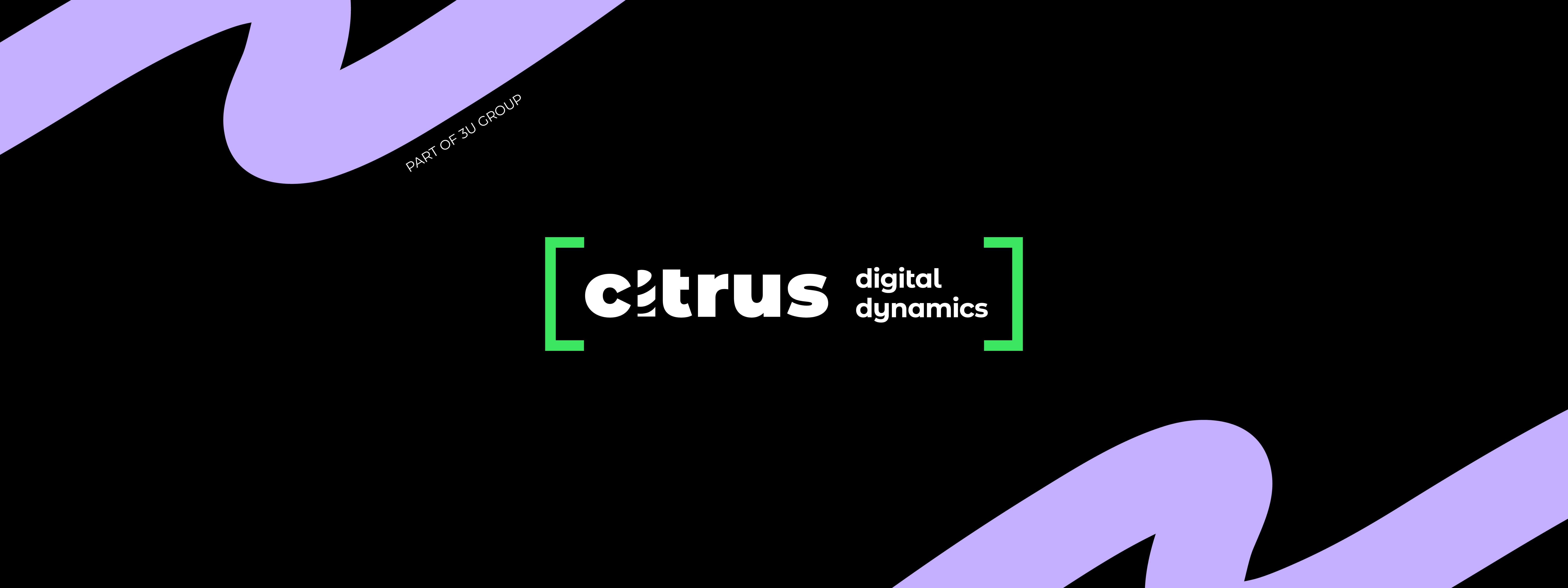Logo von Citrus Digital Dynamics auf schwarzem Hintergrund.