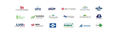 Die Logos folgender Unternehmen vor weißem Hintergrund mit der Überschrift Member of the Dettmer Group: B. Dettmer Reederei, CPC, DCP, Dettmer Asset Holding, Dettmer Rail, Detra, Die Grünen Engel, Durmin, Fleesensee Hotels & Sportresort, Hafenstauerei Kpt. Wilhelm Schultze, Jongen,  LS Cargo, LUG, MDU, MUT, Purus Plastics, Remineral und Wewatec