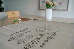 Zeichnung eines Mandalas.
