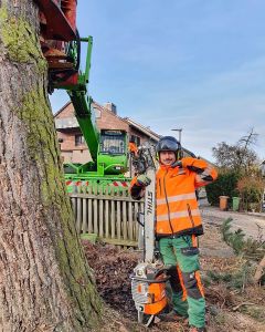 Arbeiten mit dem Fällkran