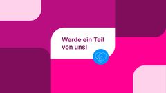 Grafik mit dem Text "Werde ein Teil von uns!"