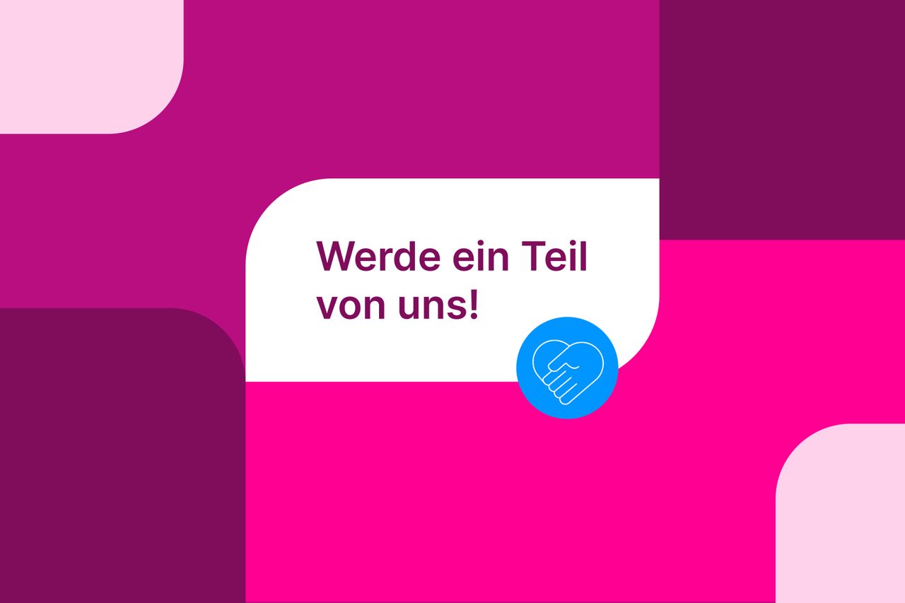 Grafik mit dem Text "Werde ein Teil von uns!"