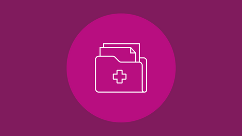 Icon mit Aktensammler und Plus-Symbol