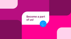 Grafical design with the message "Become a part of us!"