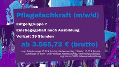 Gehalt einer Pflegefachkraft nach der Ausbildung zzgl. Zulagen