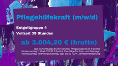 Gehalt einer Pflegekraft / gelernten Pflegehilfskraft zzgl. Zulagen