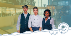 Drei Hotel-Auszubildende 